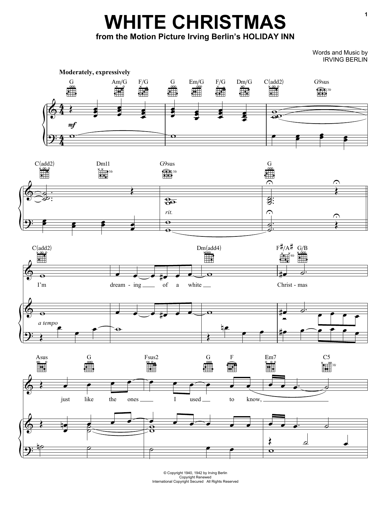 Pentatonix White Christmas sheet music notes and chords. Download Printable PDF.