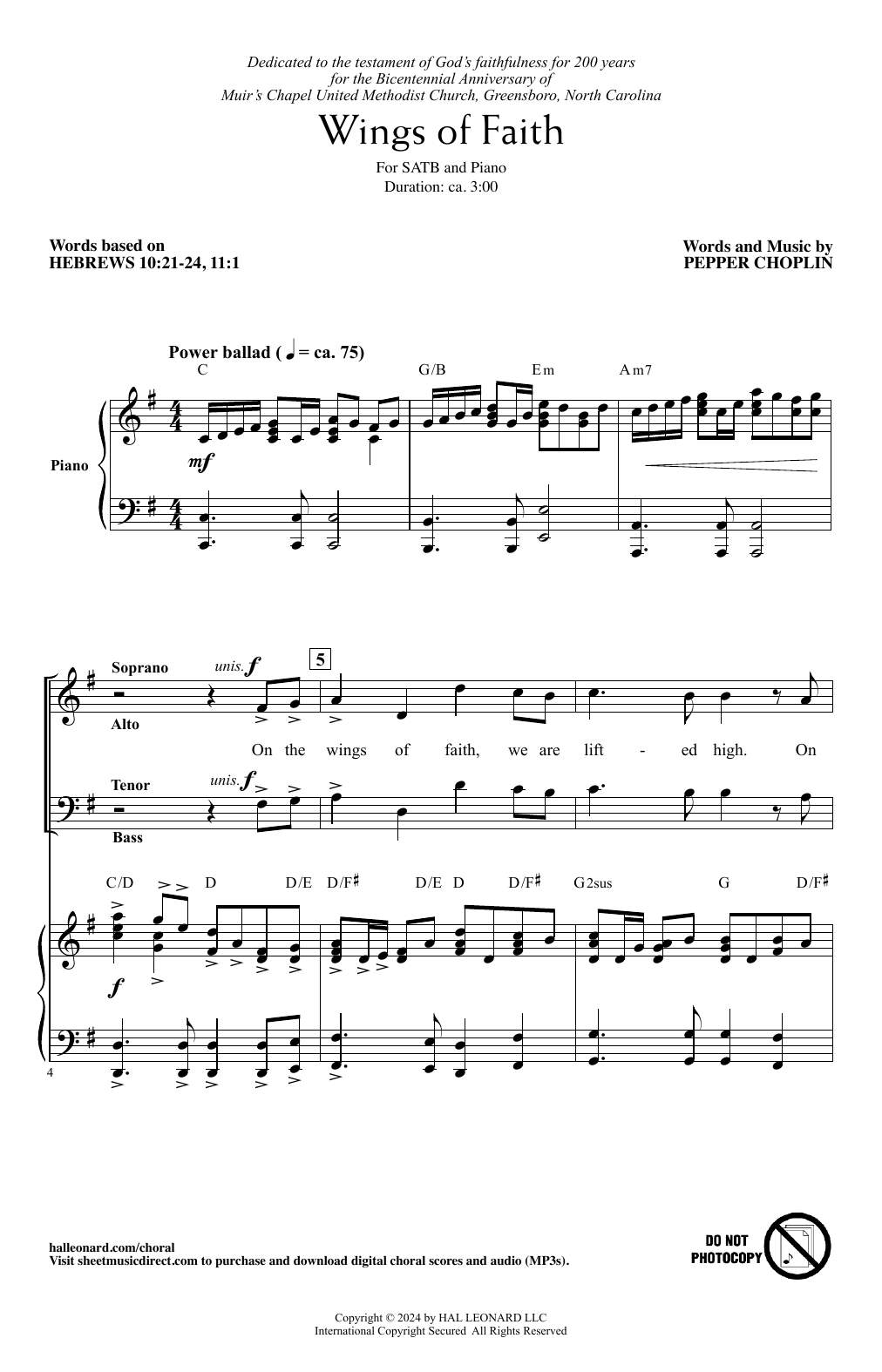 Pepper Choplin Wings Of Faith sheet music notes and chords. Download Printable PDF.