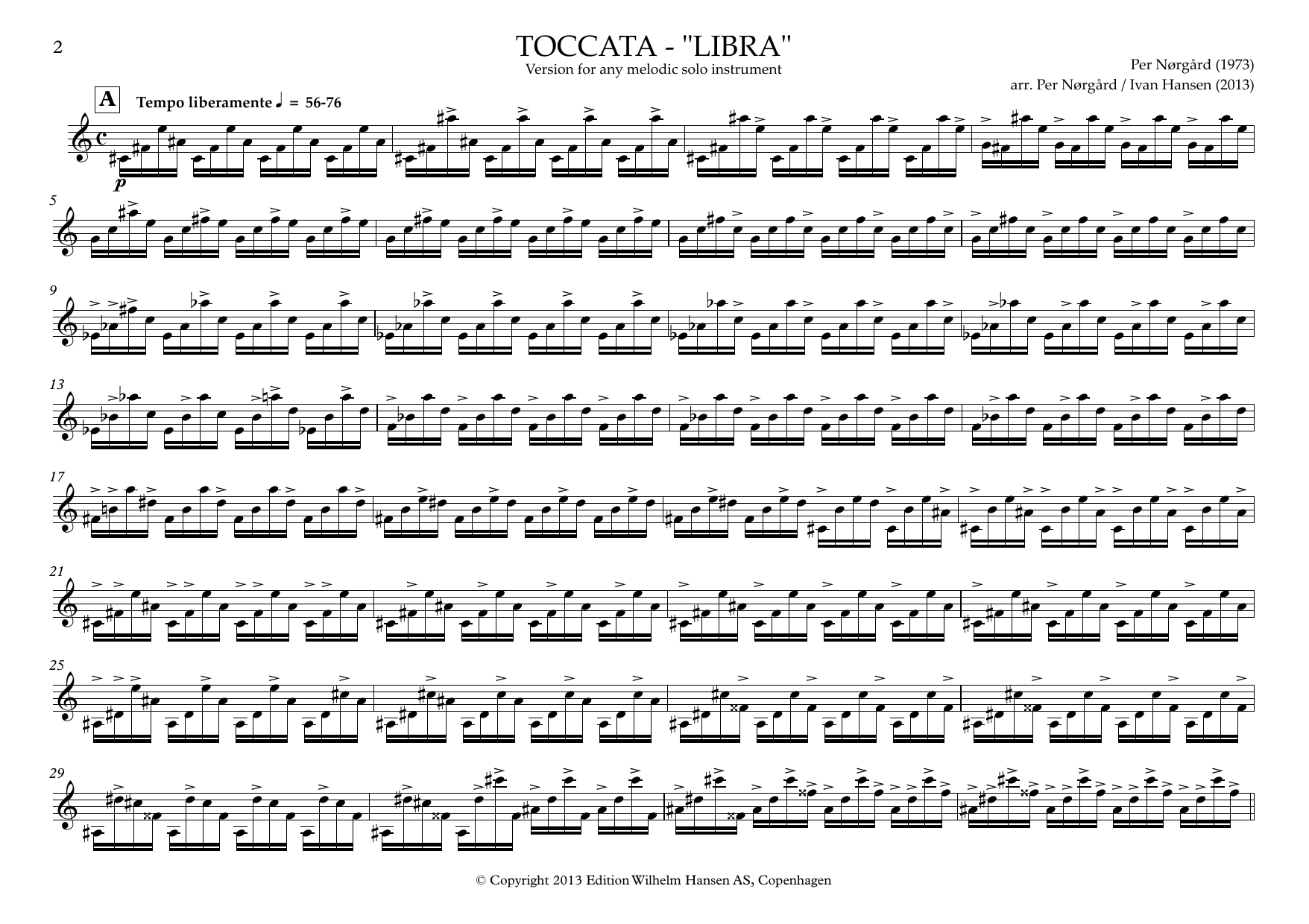 Per Norgard Toccata - Libra sheet music notes and chords. Download Printable PDF.