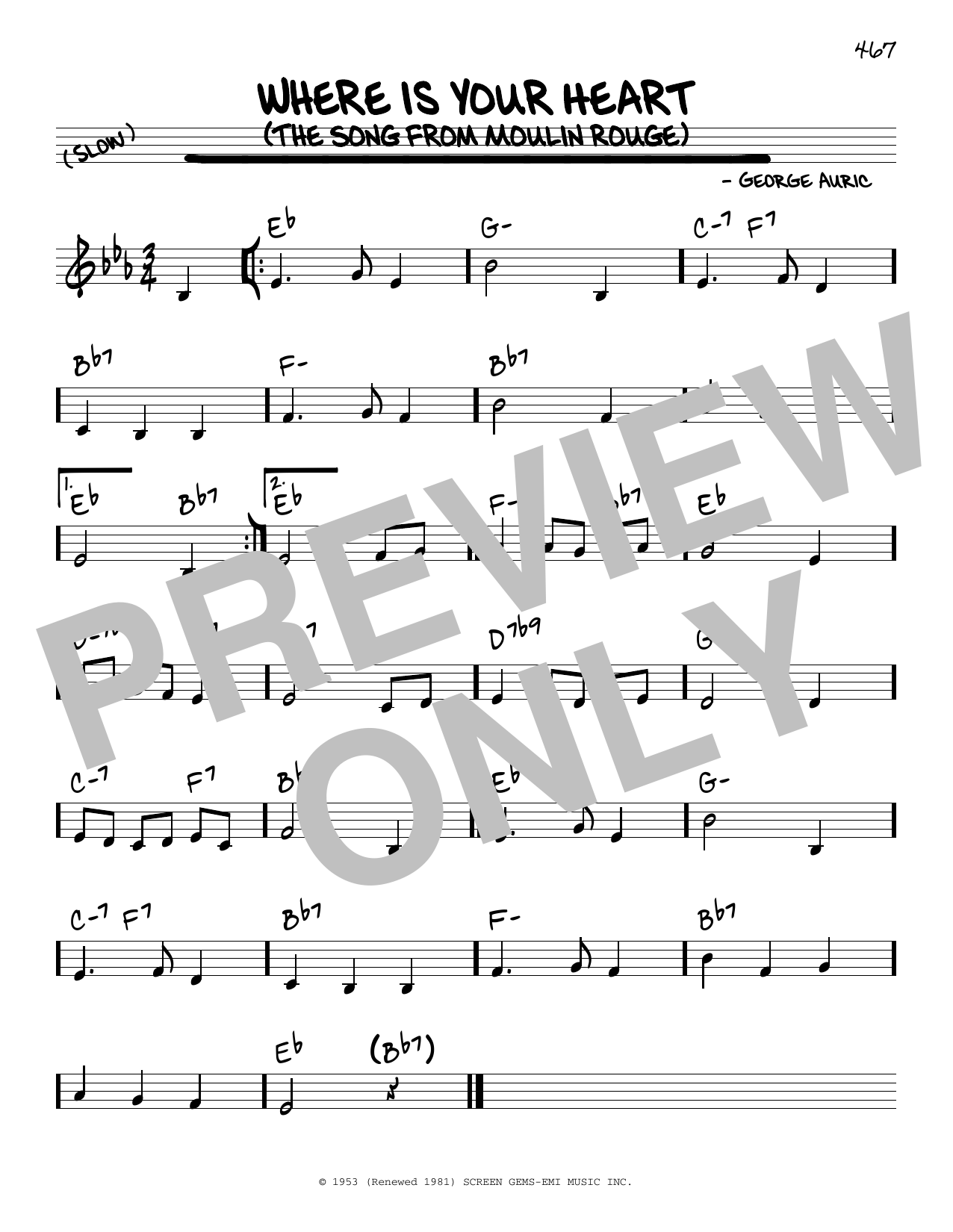 Learn to play Percy Faith and His Orchestra Where Is Your Heart (The Song From Moulin Rouge) sheet music for Real Book – Melody & Chords in minutes. Price: 5.9900$ Percy Faith and His Orchestra Where Is Your Heart (The Song From Moulin Rouge) sheet music notes and chords arranged for Real Book – Melody & Chords