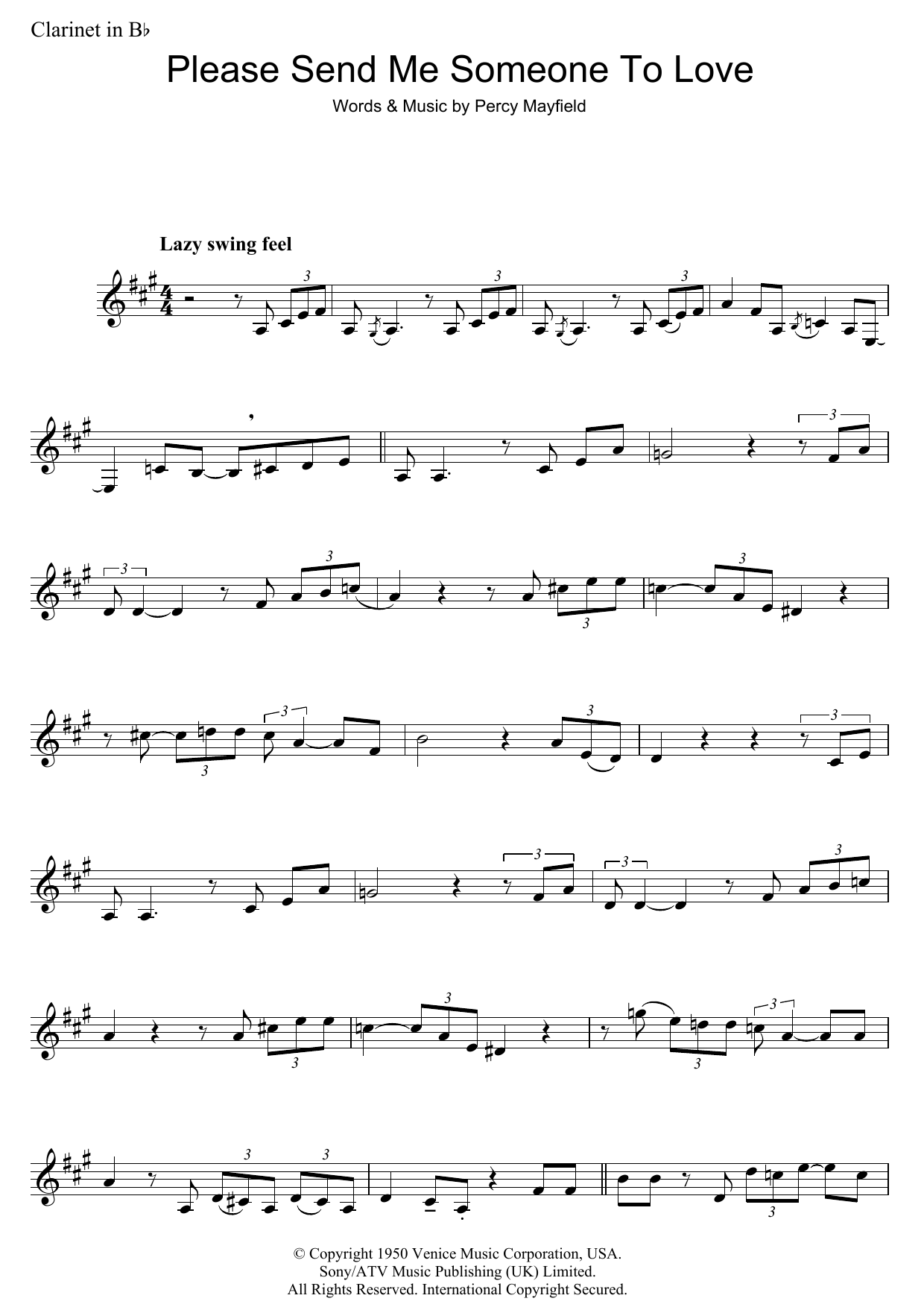 Percy Mayfield Please Send Me Someone To Love sheet music notes and chords. Download Printable PDF.