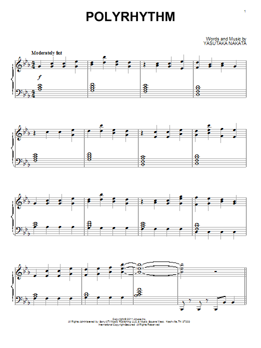 Learn to play Perfume Polyrhythm sheet music for Piano Solo in minutes. Price: 7.8900$ Perfume Polyrhythm sheet music notes and chords arranged for Piano Solo