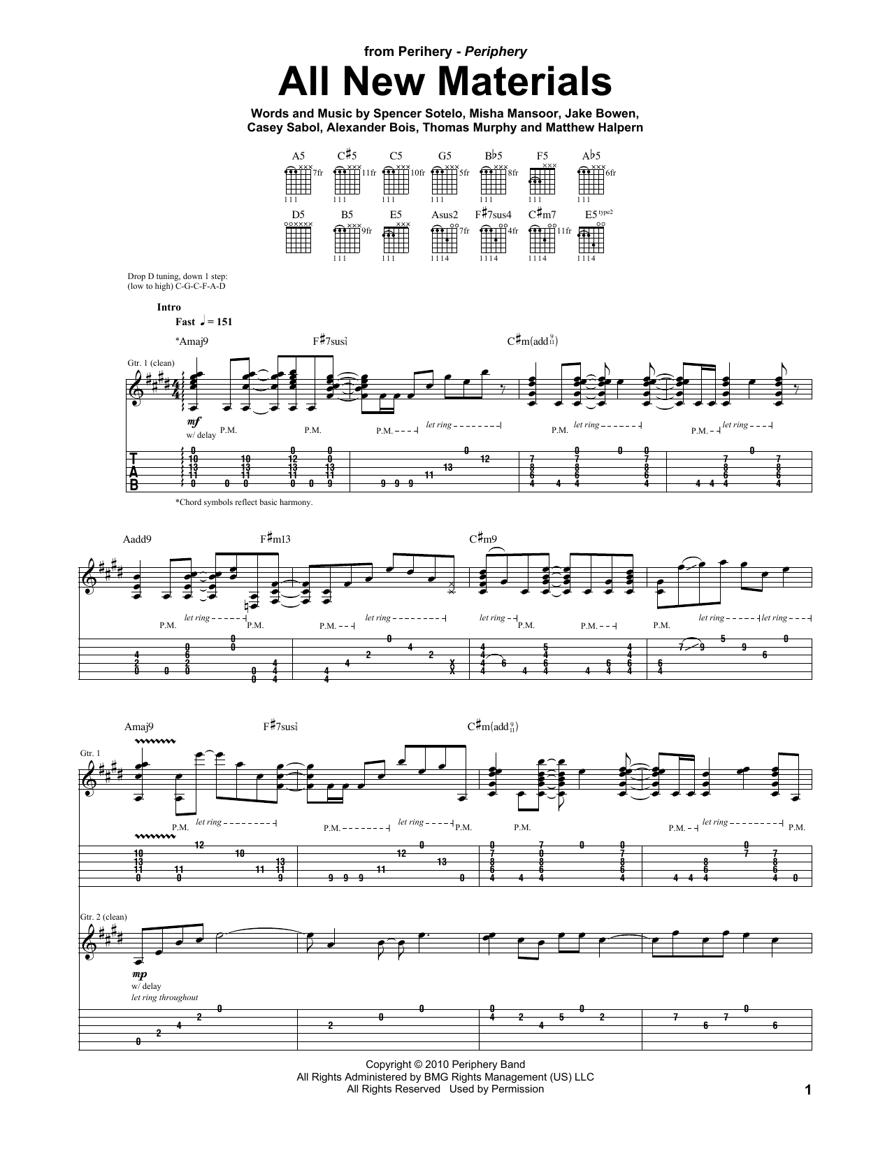 Learn to play Periphery All New Materials sheet music for Guitar Tab in minutes. Price: 7.8900$ Periphery All New Materials sheet music notes and chords arranged for Guitar Tab