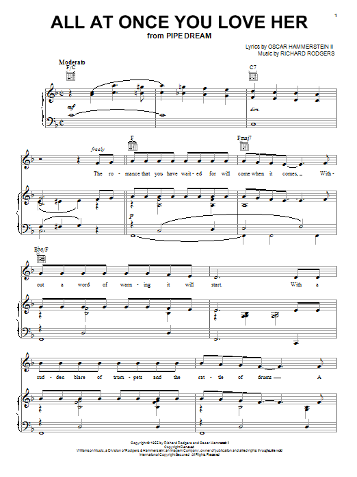 Perry Como All At Once You Love Her sheet music notes and chords. Download Printable PDF.