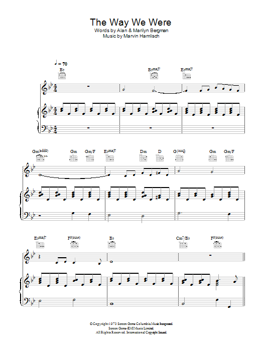 Learn to play Perry Como The Way We Were sheet music for Piano, Vocal & Guitar Chords in minutes. Price: 7.8900$ Perry Como The Way We Were sheet music notes and chords arranged for Piano, Vocal & Guitar Chords
