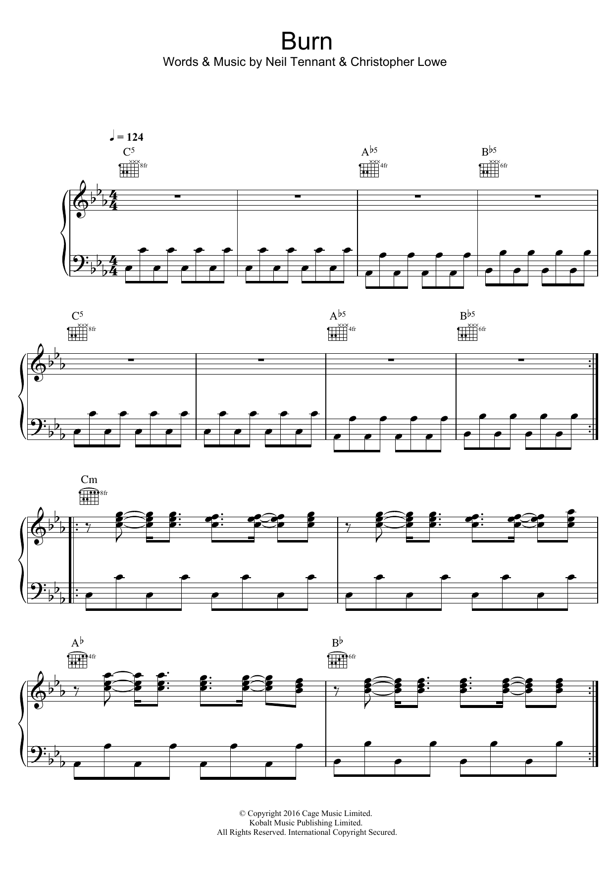 Learn to play Pet Shop Boys Burn sheet music for Piano, Vocal & Guitar Chords in minutes. Price: 7.8900$ Pet Shop Boys Burn sheet music notes and chords arranged for Piano, Vocal & Guitar Chords