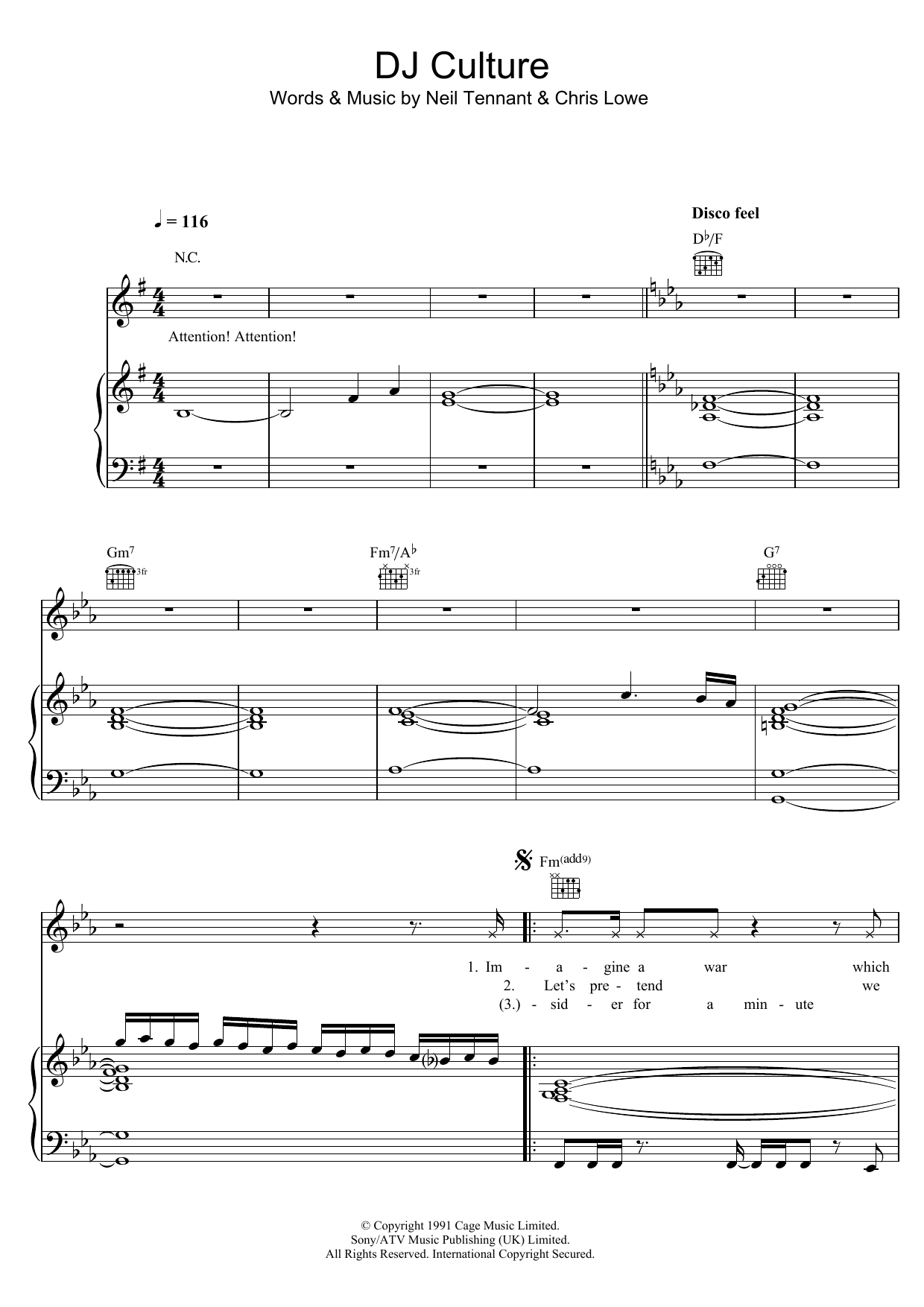 Learn to play Pet Shop Boys DJ Culture sheet music for Piano, Vocal & Guitar Chords in minutes. Price: 7.8900$ Pet Shop Boys DJ Culture sheet music notes and chords arranged for Piano, Vocal & Guitar Chords