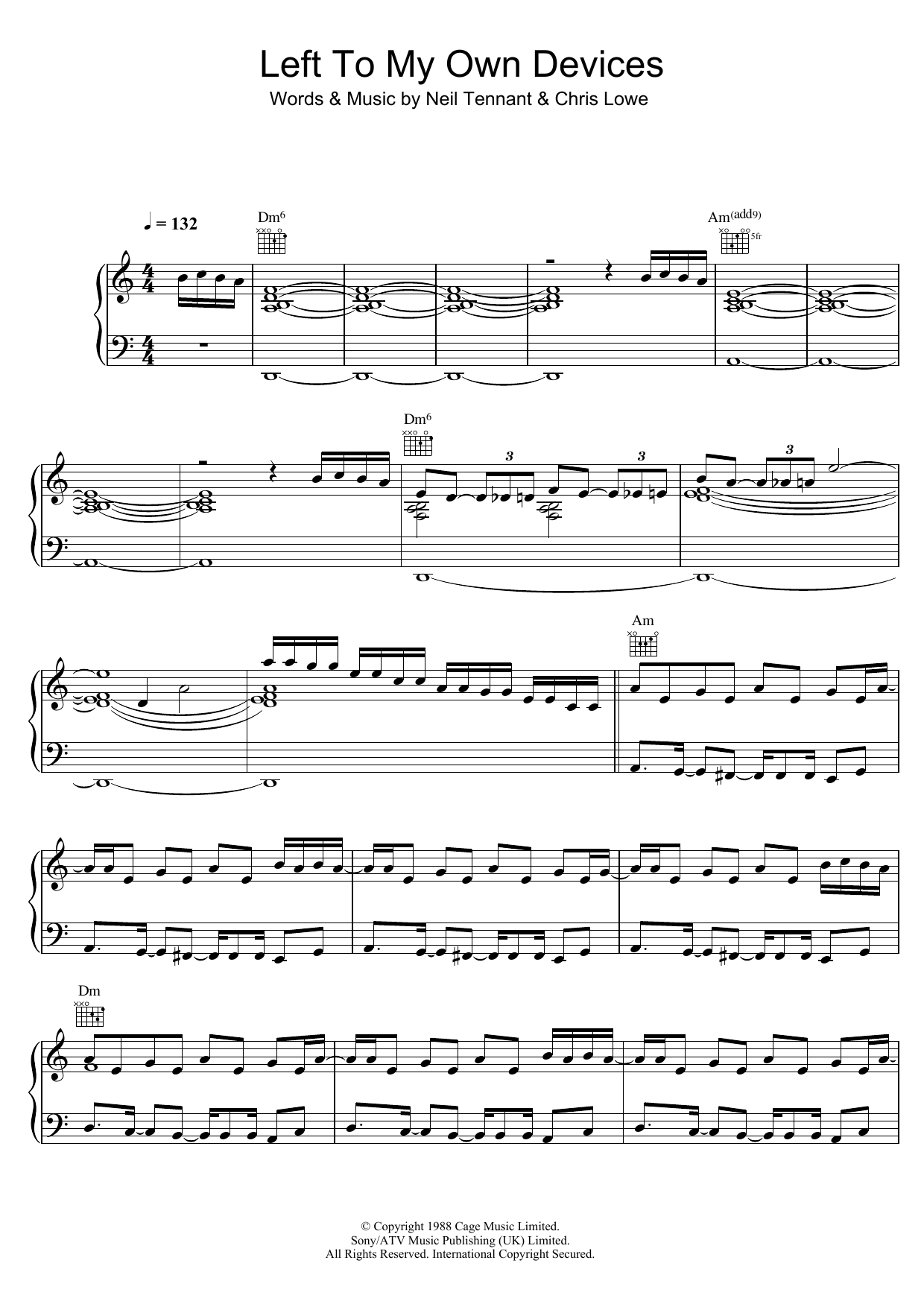 Learn to play Pet Shop Boys Left To My Own Devices sheet music for Piano, Vocal & Guitar Chords in minutes. Price: 7.8900$ Pet Shop Boys Left To My Own Devices sheet music notes and chords arranged for Piano, Vocal & Guitar Chords