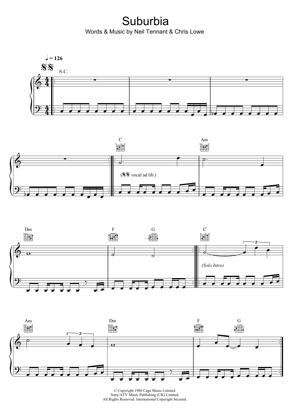 Learn to play Pet Shop Boys Suburbia sheet music for Piano, Vocal & Guitar Chords in minutes. Price: 7.8900$ Pet Shop Boys Suburbia sheet music notes and chords arranged for Piano, Vocal & Guitar Chords