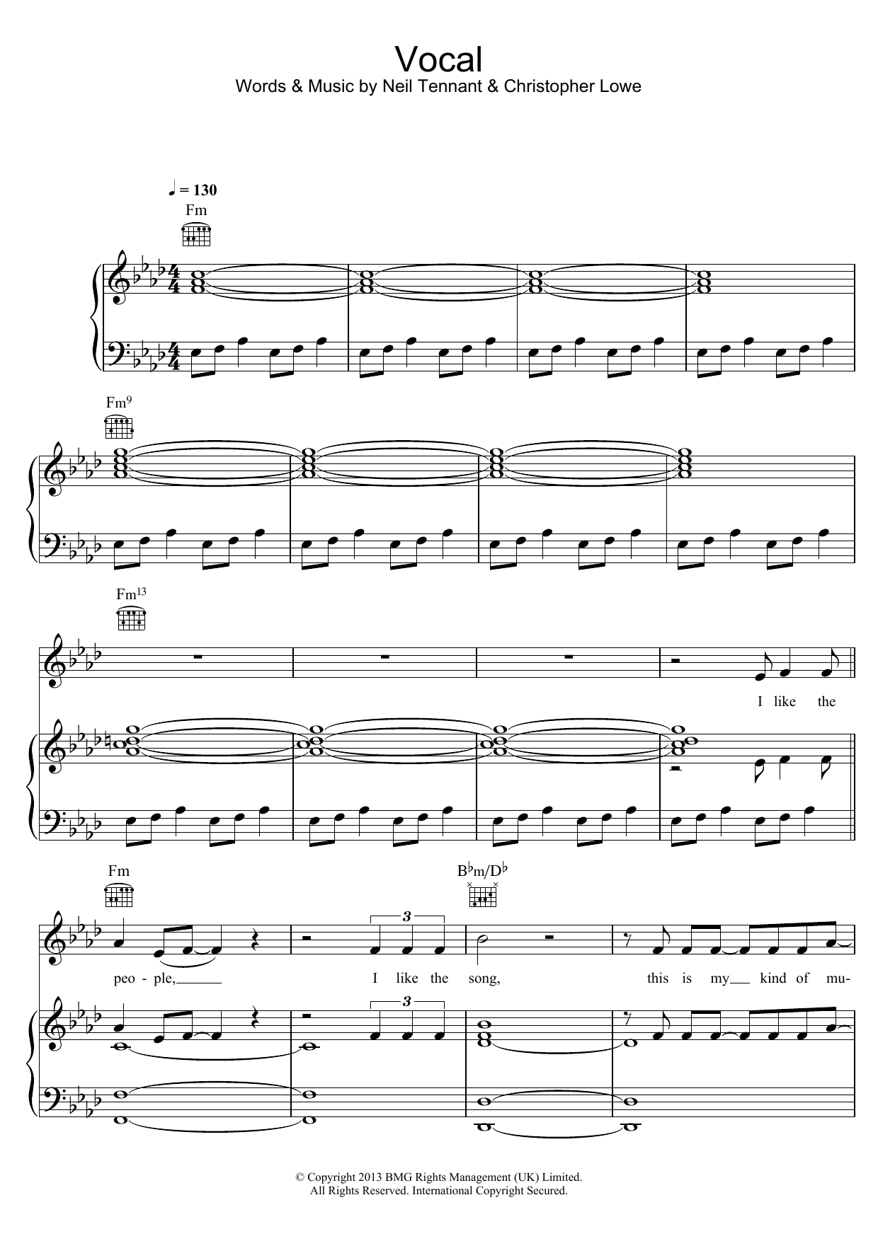 Learn to play Pet Shop Boys Vocal sheet music for Piano, Vocal & Guitar Chords in minutes. Price: 7.8900$ Pet Shop Boys Vocal sheet music notes and chords arranged for Piano, Vocal & Guitar Chords