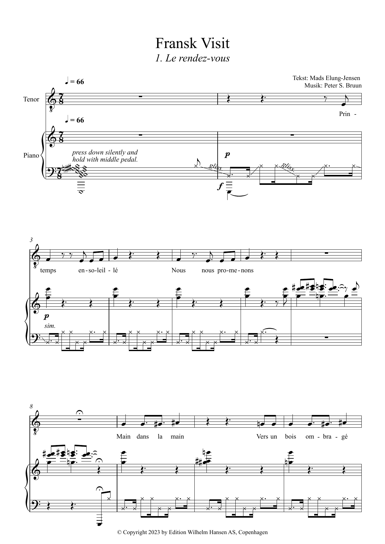 Peter Bruun Fransk Visit sheet music notes and chords. Download Printable PDF.