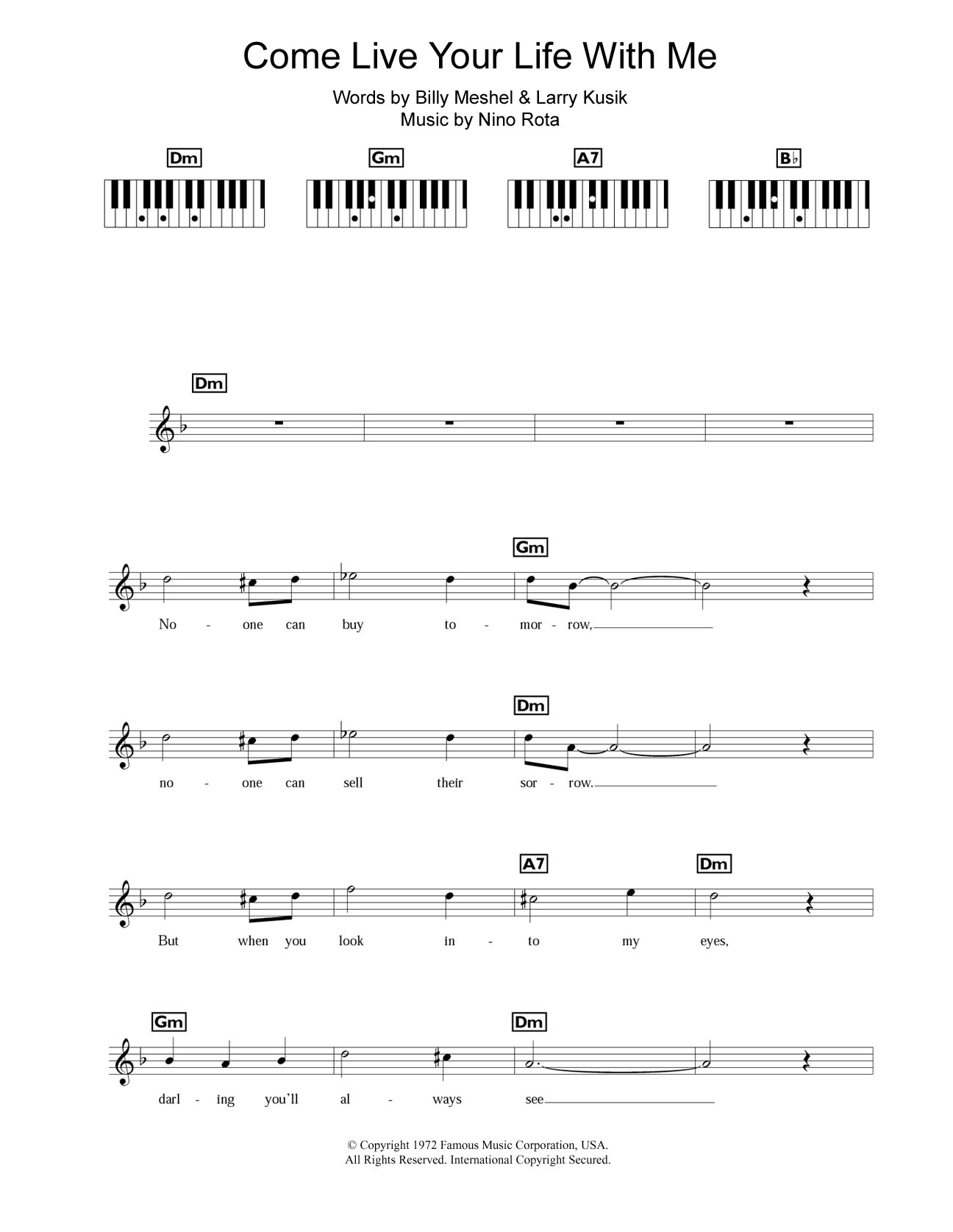 Learn to play Peter Cincotti Come Live Your Life With Me sheet music for Piano Chords/Lyrics in minutes. Price: 4.4900$ Peter Cincotti Come Live Your Life With Me sheet music notes and chords arranged for Piano Chords/Lyrics