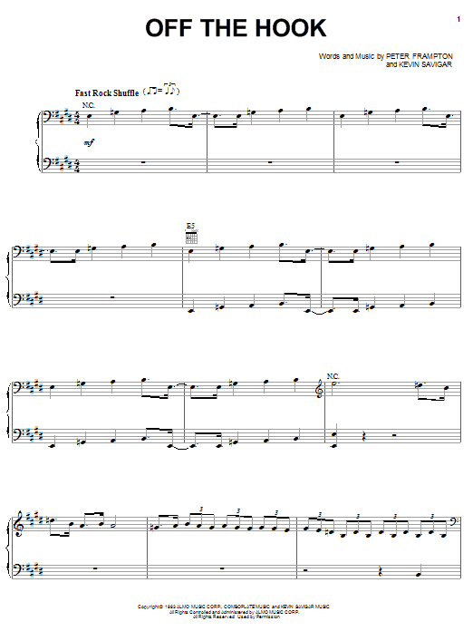 Learn to play Peter Frampton Off The Hook sheet music for Piano, Vocal & Guitar Chords (Right-Hand Melody) in minutes. Price: 7.8900$ Peter Frampton Off The Hook sheet music notes and chords arranged for Piano, Vocal & Guitar Chords (Right-Hand Melody)