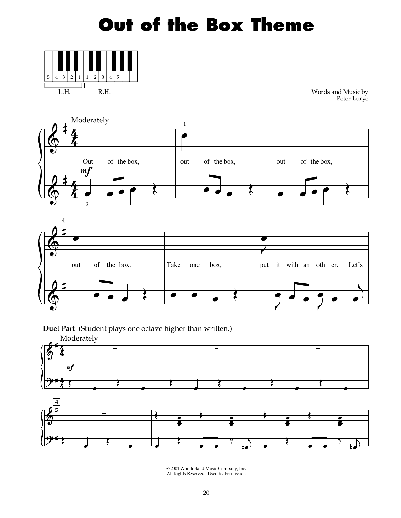 Peter Lurye Out Of The Box Theme sheet music notes and chords. Download Printable PDF.