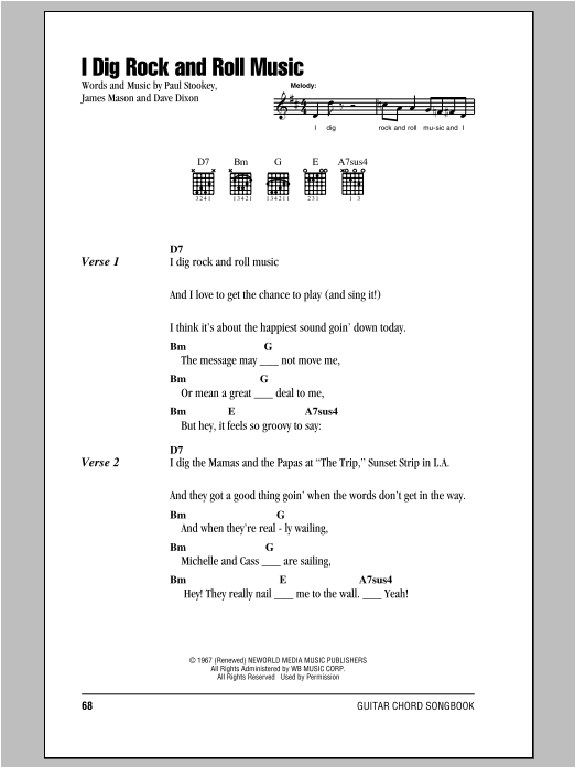 Learn to play Peter, Paul & Mary I Dig Rock And Roll Music sheet music for Guitar Chords/Lyrics in minutes. Price: 4.4900$ Peter, Paul & Mary I Dig Rock And Roll Music sheet music notes and chords arranged for Guitar Chords/Lyrics