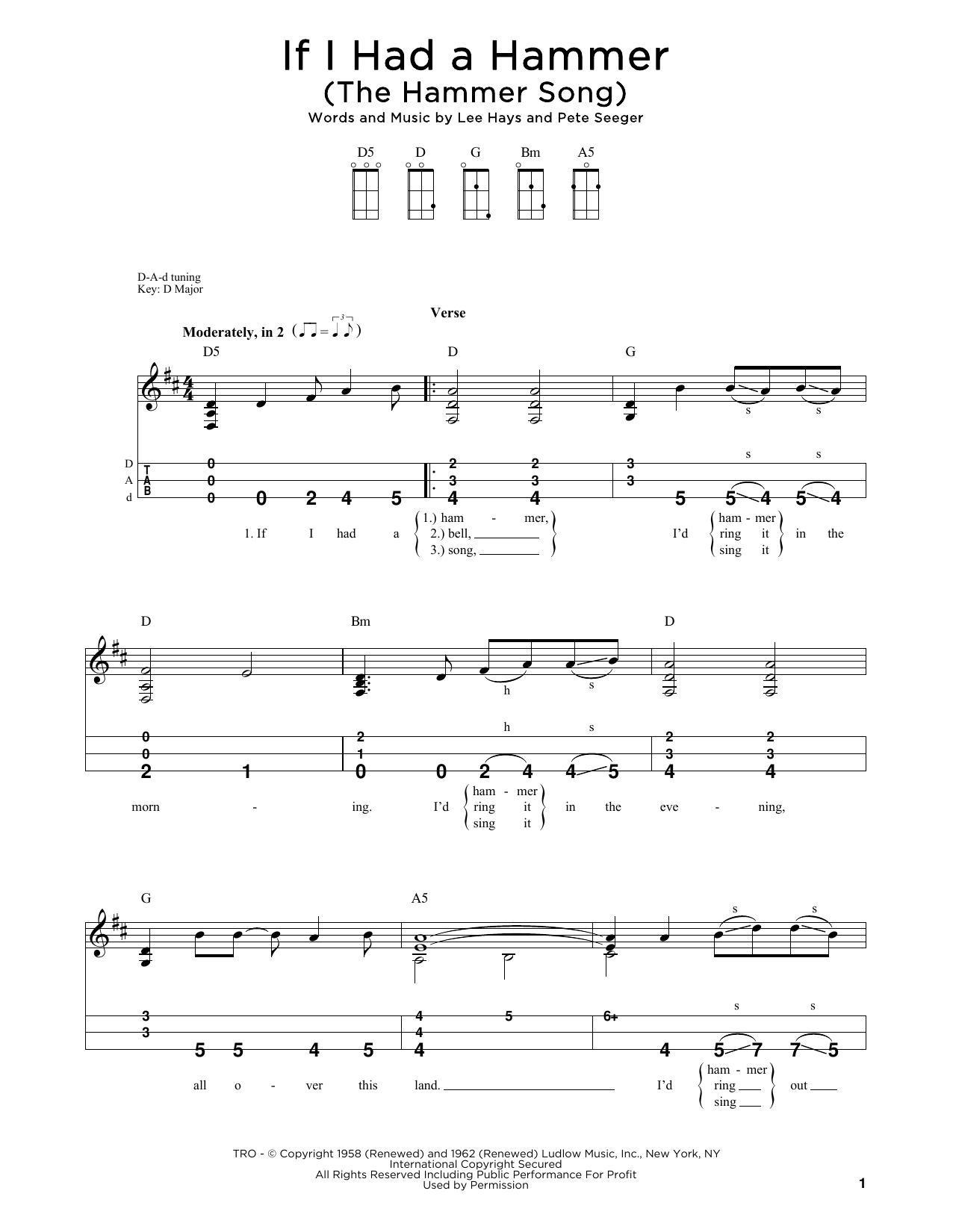 Peter, Paul & Mary If I Had A Hammer (The Hammer Song) (arr. Steven B. Eulberg) sheet music notes and chords. Download Printable PDF.