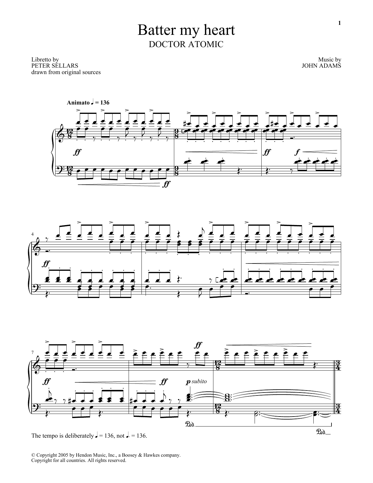 Peter Sellars Batter My Heart sheet music notes and chords. Download Printable PDF.