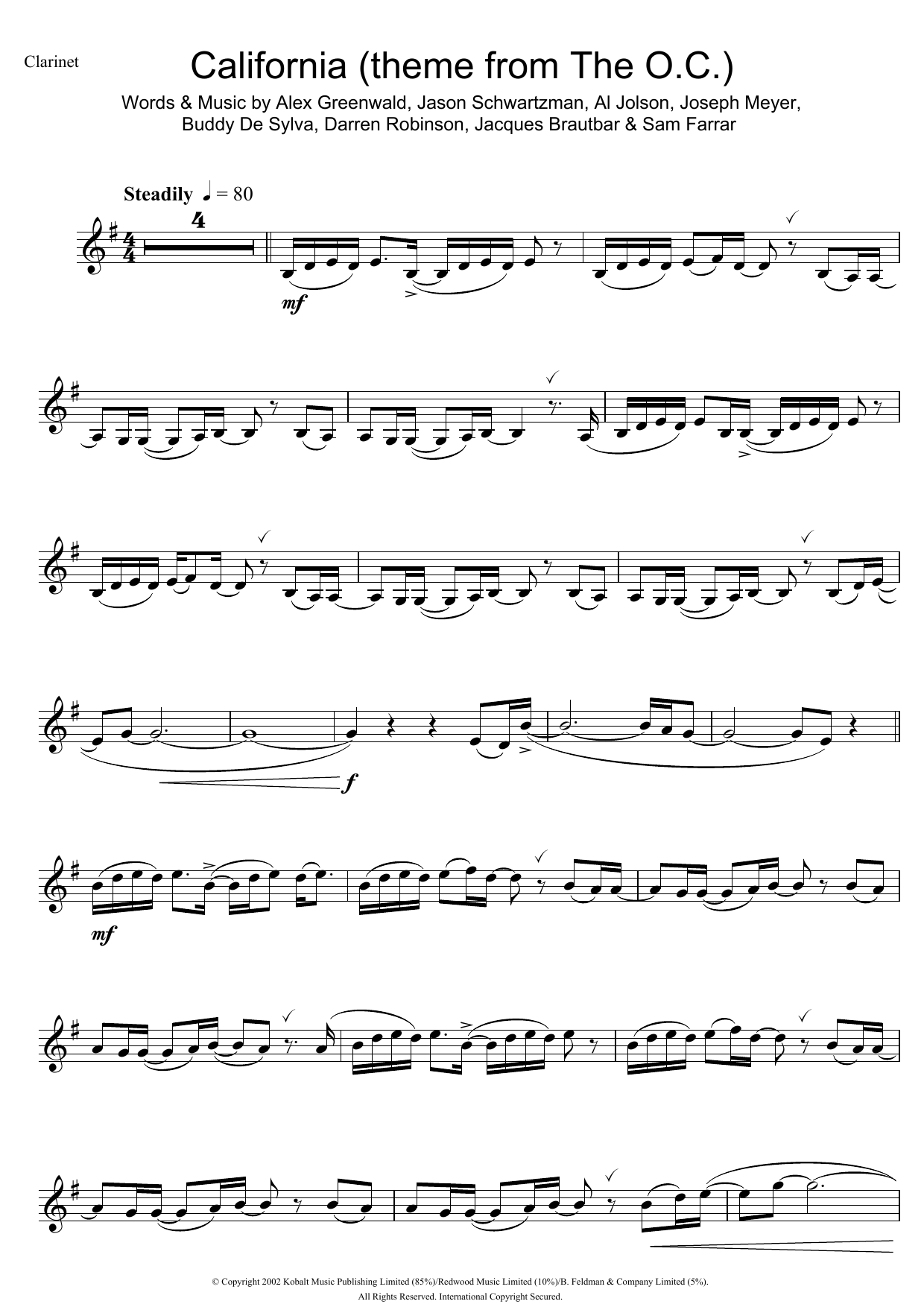 Phantom Planet California (theme from The OC) sheet music notes and chords. Download Printable PDF.