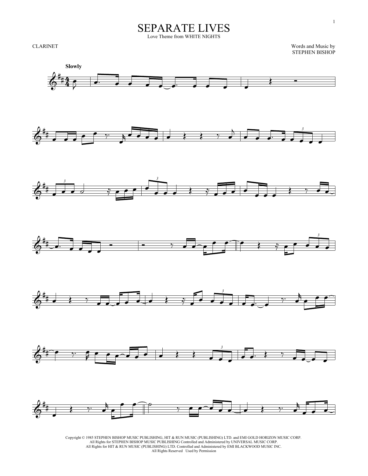 Phil Collins & Marilyn Martin Separate Lives sheet music notes and chords. Download Printable PDF.