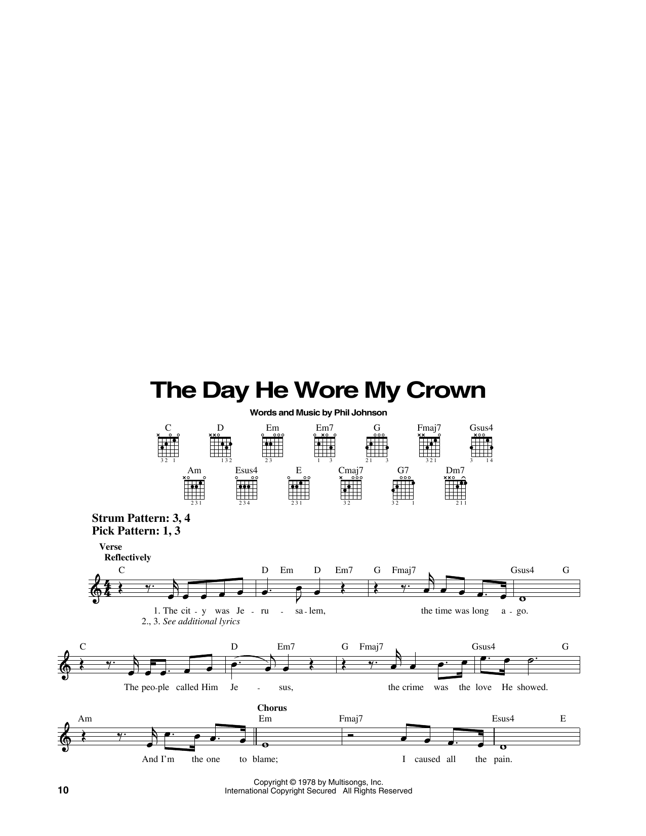 Phil Johnson The Day He Wore My Crown sheet music notes and chords. Download Printable PDF.