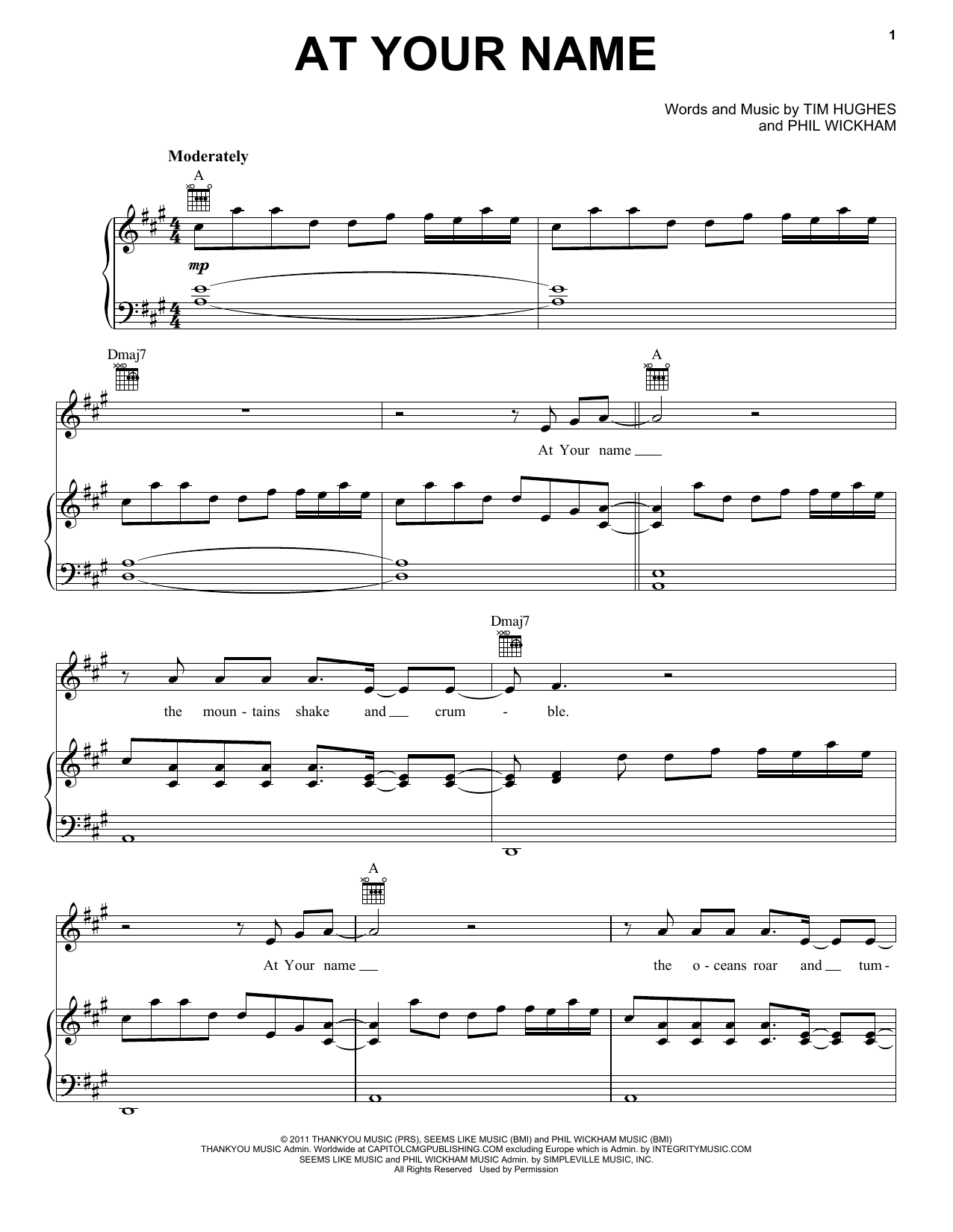 Phil Wickham At Your Name sheet music notes and chords. Download Printable PDF.