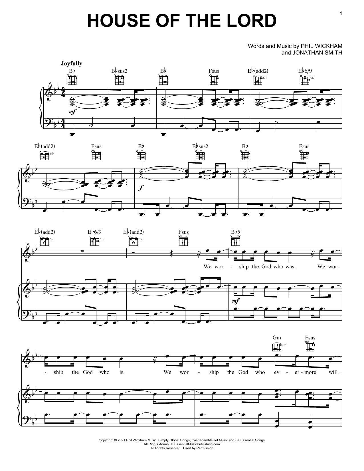 Phil Wickham House Of The Lord sheet music notes and chords. Download Printable PDF.