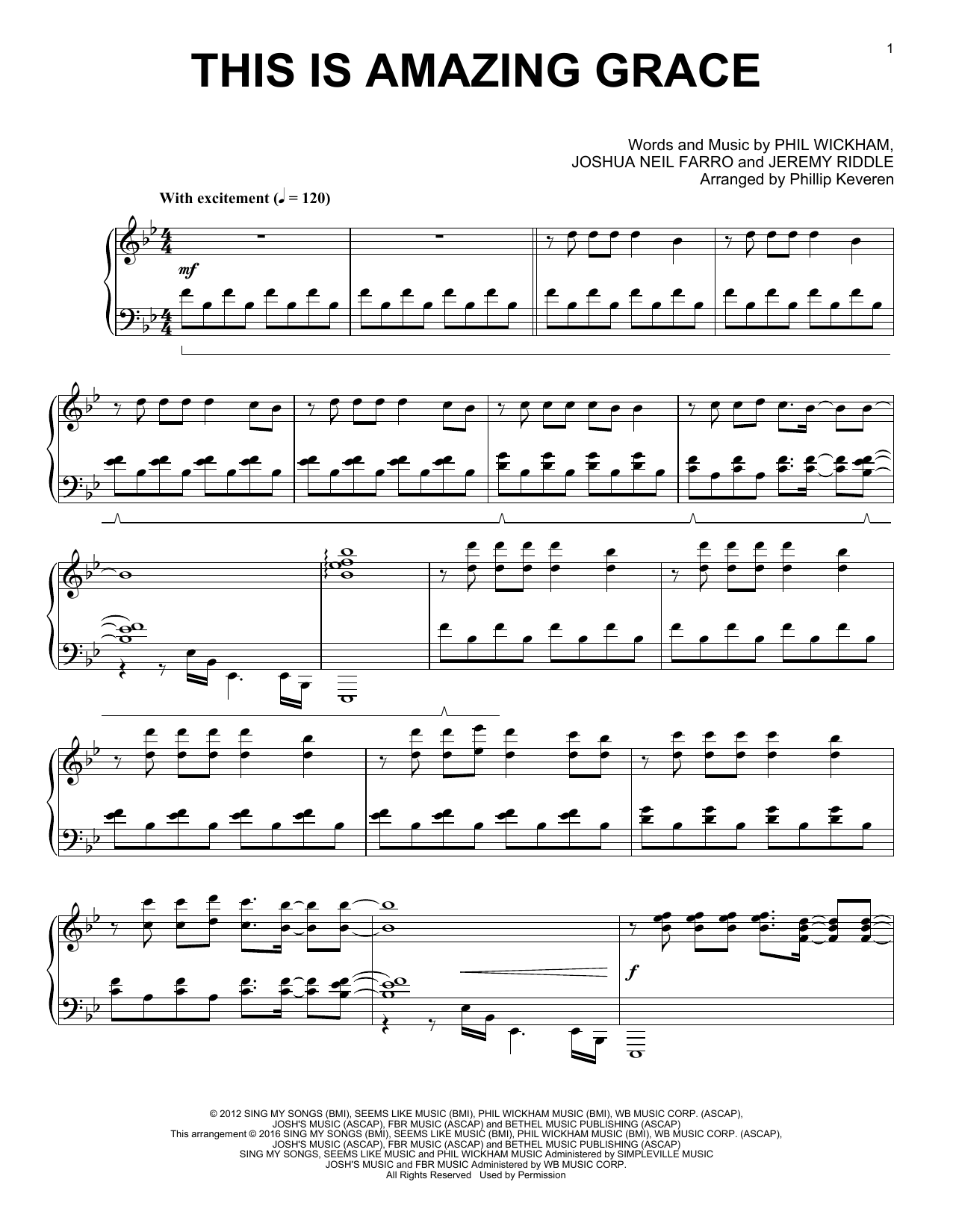 Phillip Keveren This Is Amazing Grace sheet music notes and chords. Download Printable PDF.