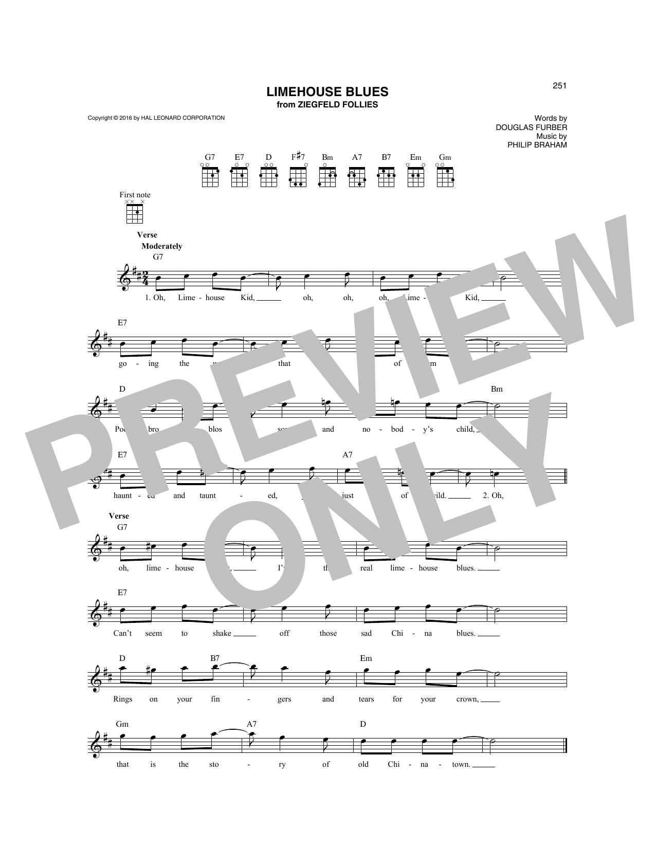 Philip Braham Limehouse Blues sheet music notes and chords. Download Printable PDF.