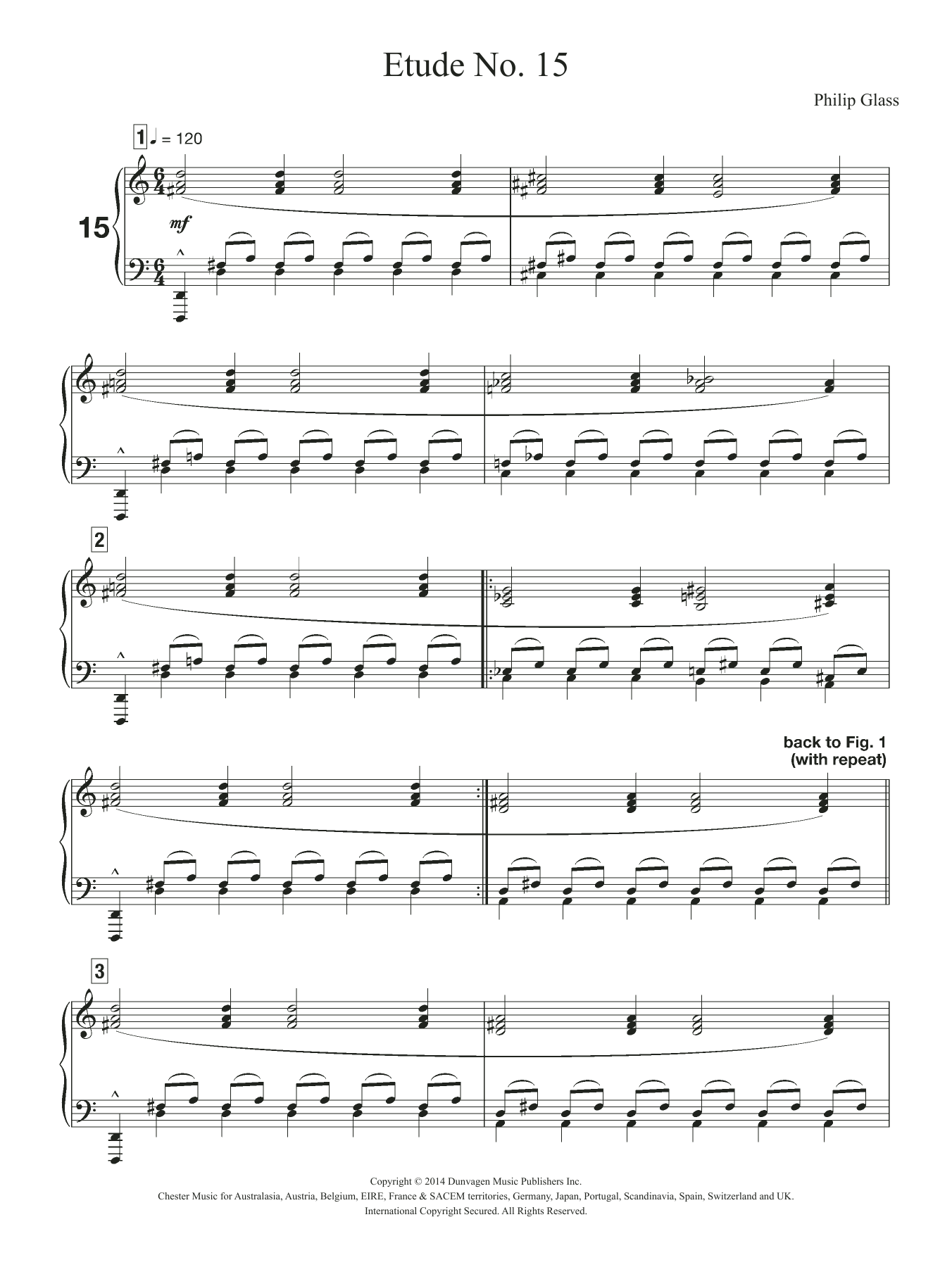 Learn to play Philip Glass Etude No. 15 sheet music for Piano Solo in minutes. Price: 7.8900$ Philip Glass Etude No. 15 sheet music notes and chords arranged for Piano Solo