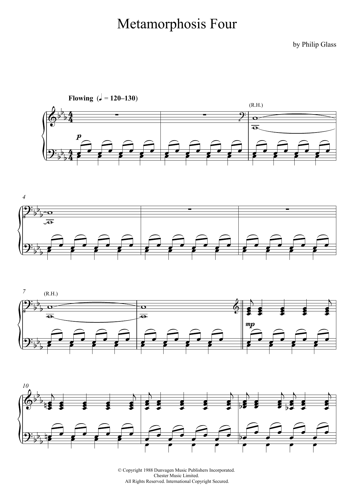Learn to play Philip Glass Metamorphosis Four sheet music for Piano Solo in minutes. Price: 7.8900$ Philip Glass Metamorphosis Four sheet music notes and chords arranged for Piano Solo