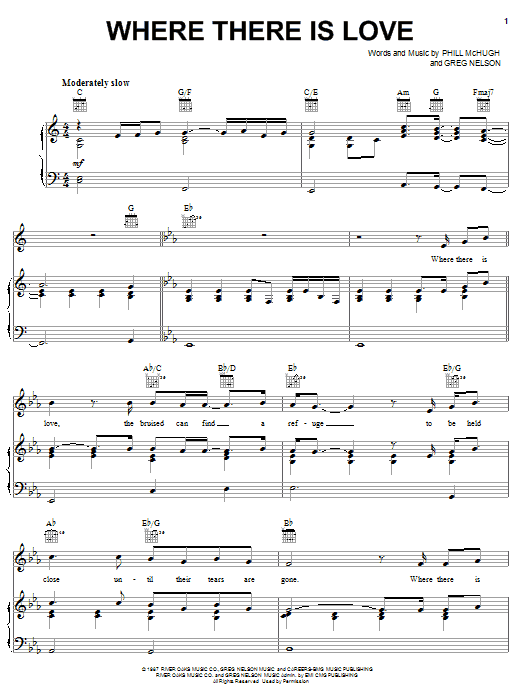 Learn to play Phill McHugh Where There Is Love sheet music for Piano, Vocal & Guitar Chords (Right-Hand Melody) in minutes. Price: 7.8900$ Phill McHugh Where There Is Love sheet music notes and chords arranged for Piano, Vocal & Guitar Chords (Right-Hand Melody)