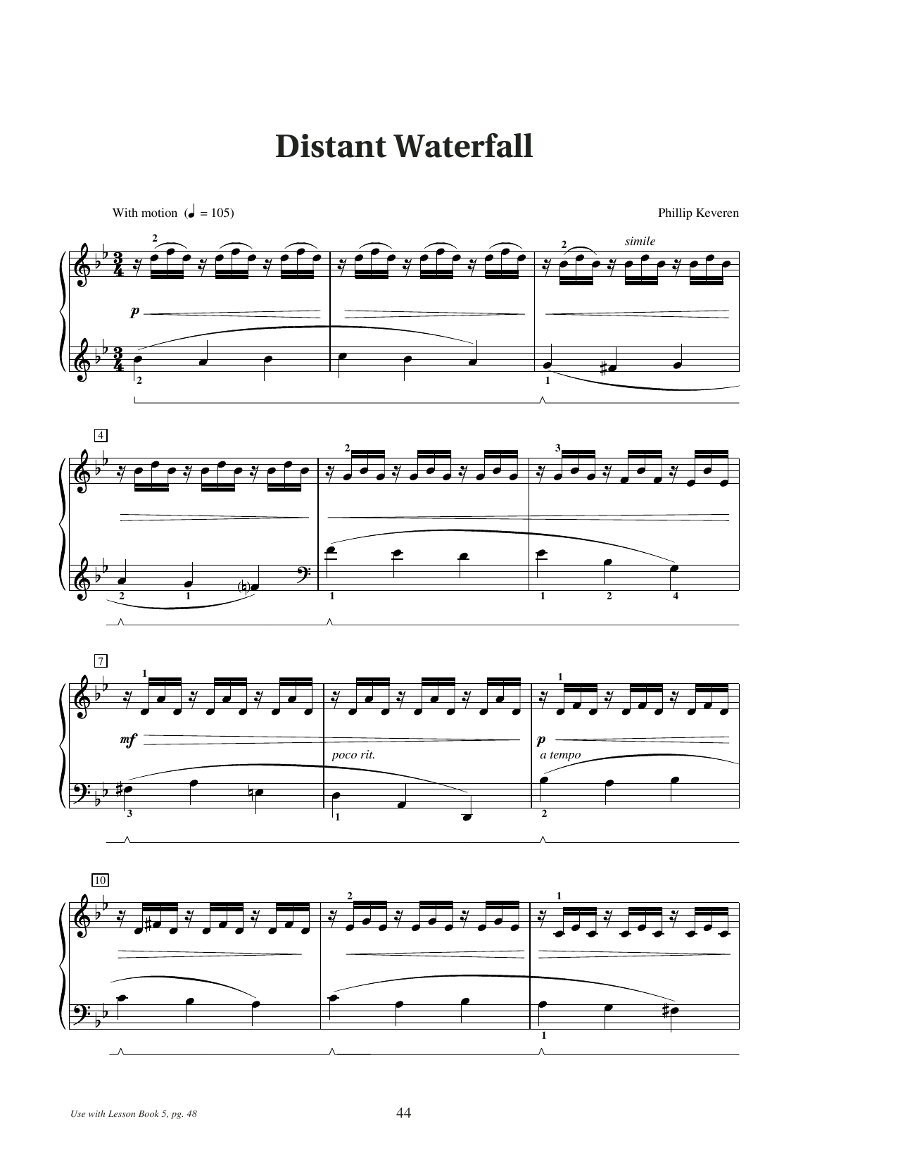Learn to play Phillip Keveren Distant Waterfall sheet music for Educational Piano in minutes. Price: 6.9900$ Phillip Keveren Distant Waterfall sheet music notes and chords arranged for Educational Piano