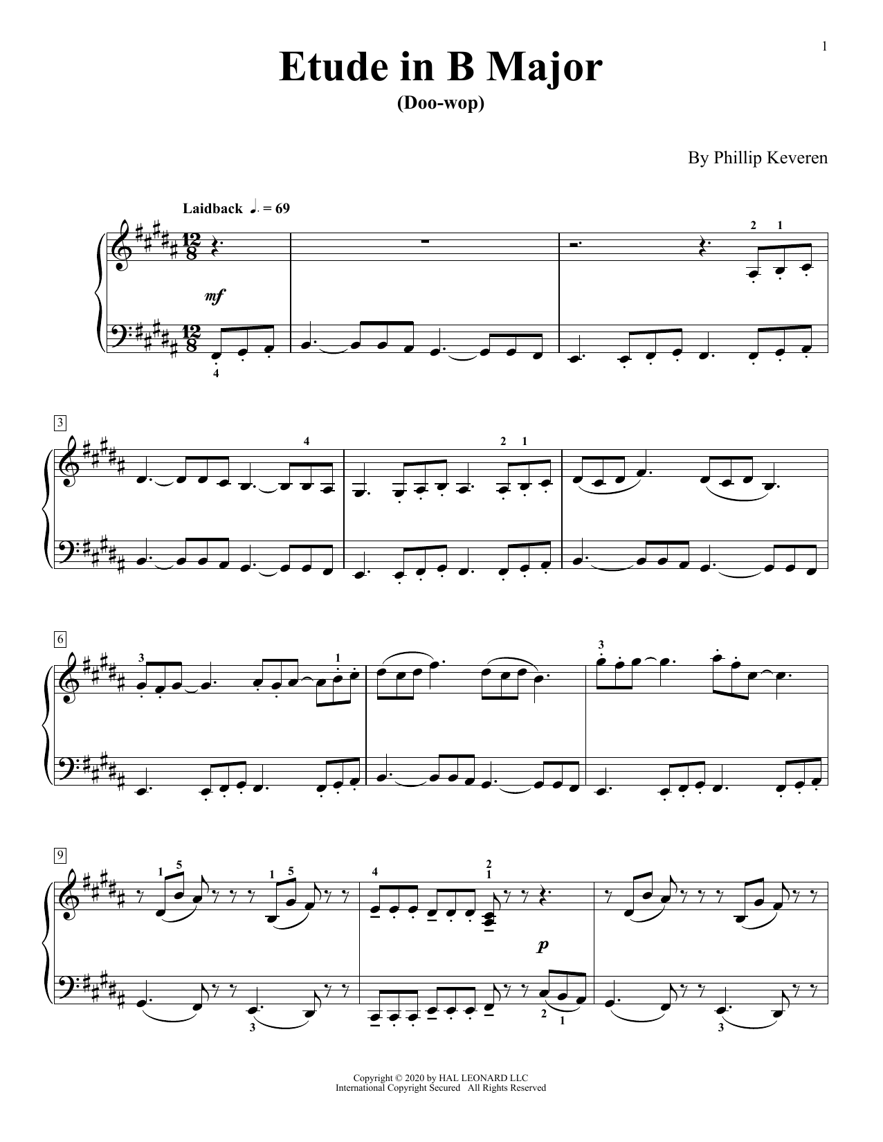 Learn to play Phillip Keveren Etude In B Major (Doo-Wop) sheet music for Piano Solo in minutes. Price: 7.8900$ Phillip Keveren Etude In B Major (Doo-Wop) sheet music notes and chords arranged for Piano Solo