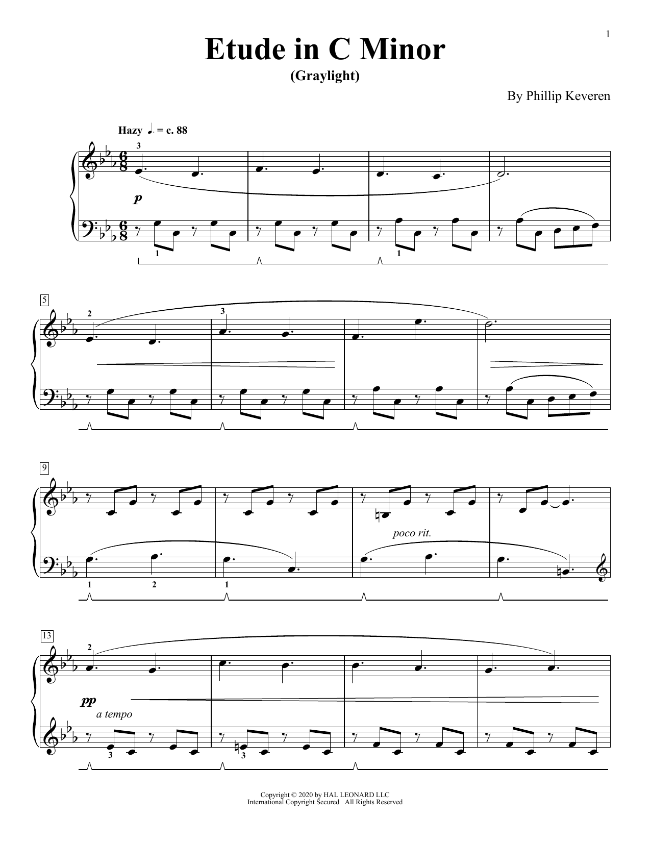 Learn to play Phillip Keveren Etude In C Minor (Graylight) sheet music for Piano Solo in minutes. Price: 7.8900$ Phillip Keveren Etude In C Minor (Graylight) sheet music notes and chords arranged for Piano Solo