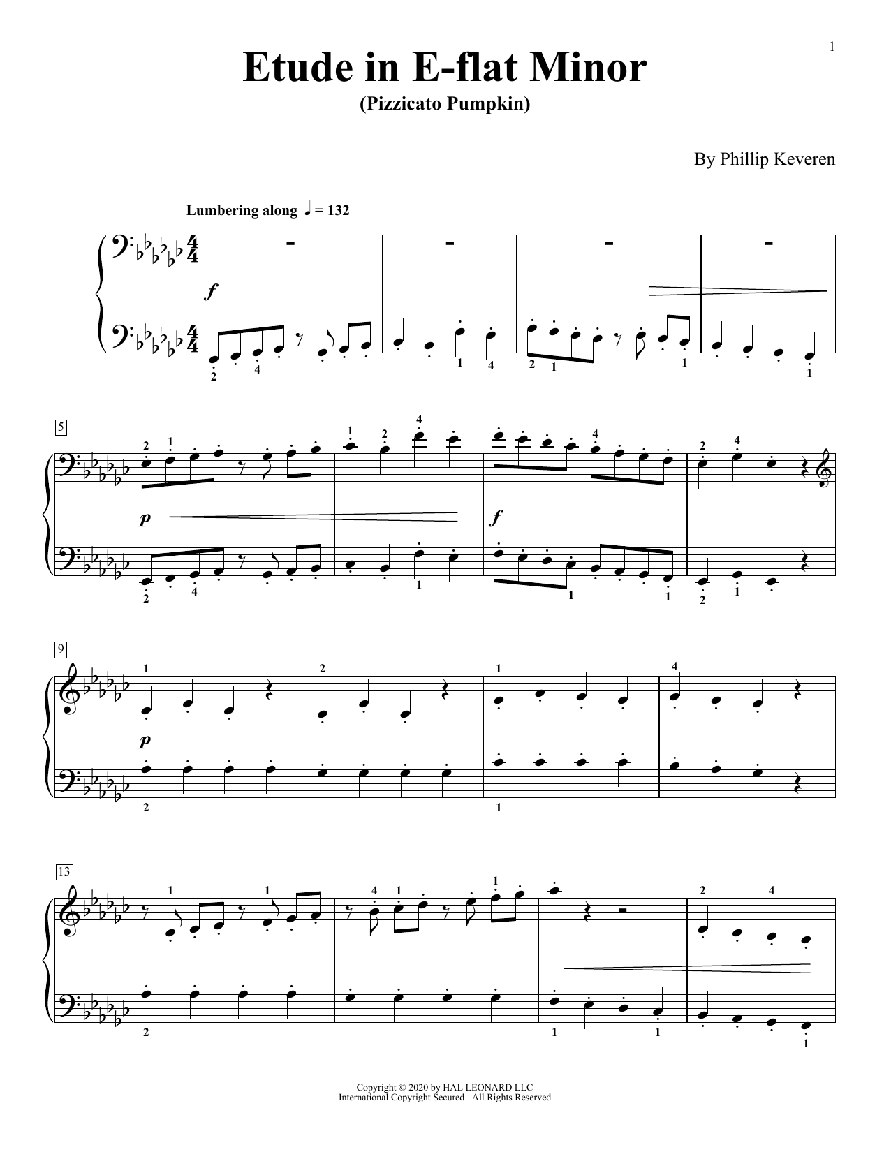 Learn to play Phillip Keveren Etude In E-Flat Minor (Pizzicato Pumpkin) sheet music for Piano Solo in minutes. Price: 7.8900$ Phillip Keveren Etude In E-Flat Minor (Pizzicato Pumpkin) sheet music notes and chords arranged for Piano Solo
