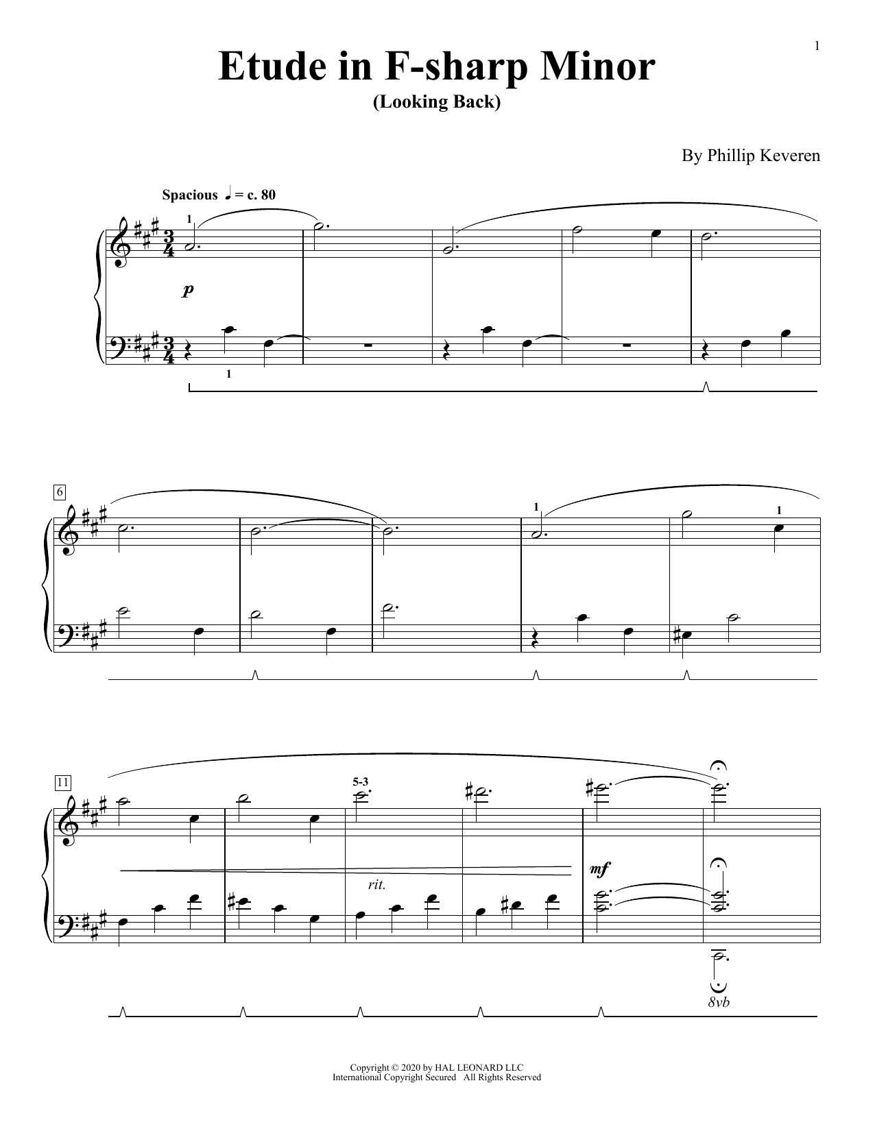 Learn to play Phillip Keveren Etude In F-Sharp Minor (Looking Back) sheet music for Piano Solo in minutes. Price: 7.8900$ Phillip Keveren Etude In F-Sharp Minor (Looking Back) sheet music notes and chords arranged for Piano Solo