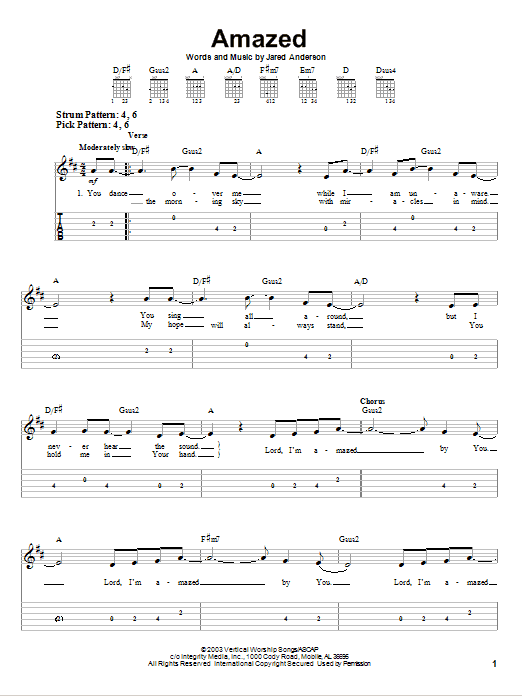 Phillips, Craig & Dean Amazed sheet music notes and chords. Download Printable PDF.