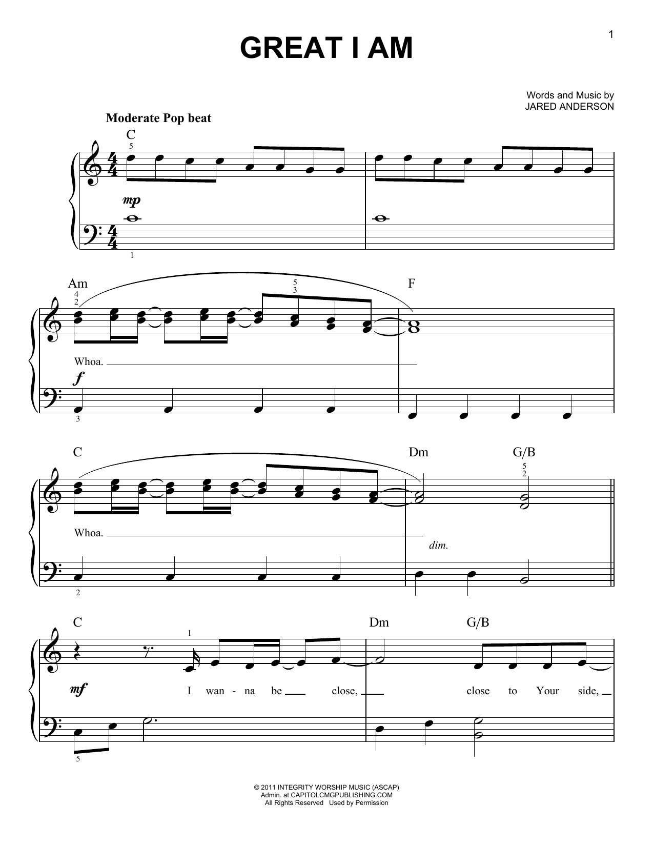 Learn to play Phillips, Craig, & Dean Great I Am sheet music for Easy Piano in minutes. Price: 6.9900$ Phillips, Craig, & Dean Great I Am sheet music notes and chords arranged for Easy Piano
