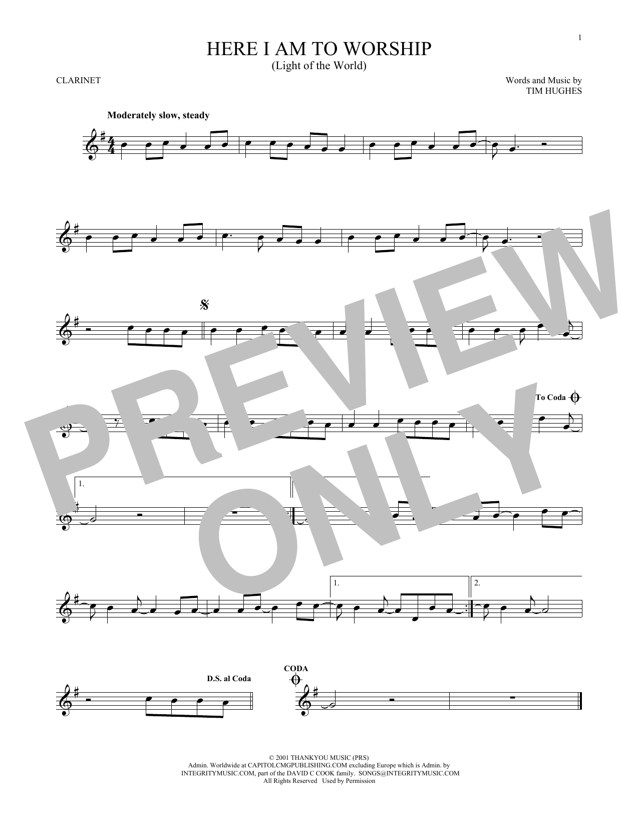 Phillips, Craig & Dean Here I Am To Worship (Light Of The World) sheet music notes and chords. Download Printable PDF.