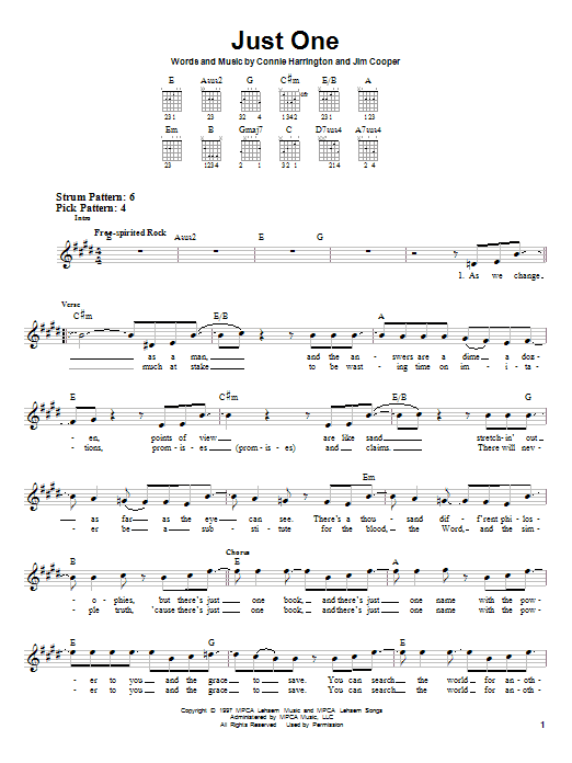 Phillips, Craig & Dean Just One sheet music notes and chords. Download Printable PDF.