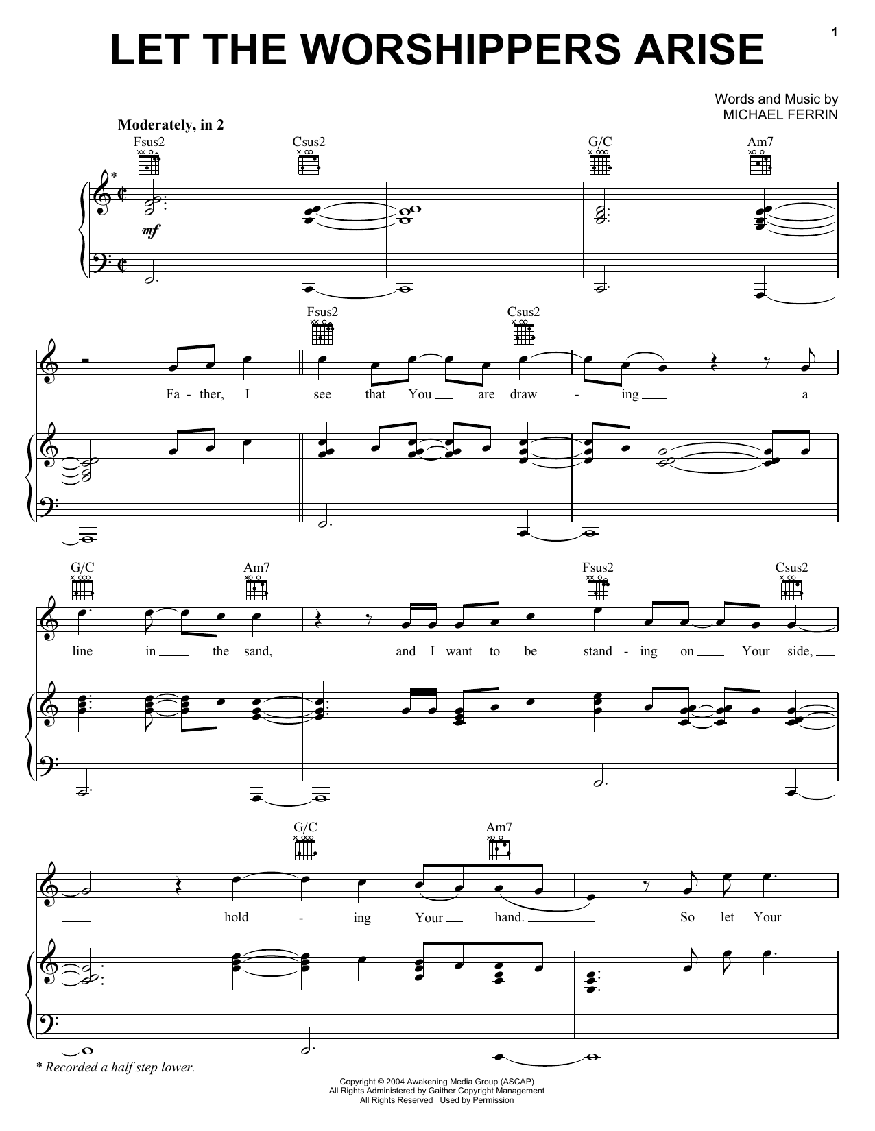 Phillips, Craig & Dean Let The Worshippers Arise sheet music notes and chords arranged for Piano, Vocal & Guitar Chords (Right-Hand Melody)