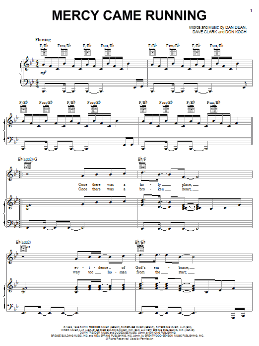 Phillips, Craig & Dean Mercy Came Running sheet music notes and chords. Download Printable PDF.