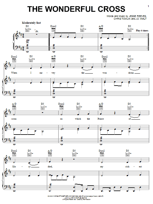 Learn to play Phillips, Craig & Dean The Wonderful Cross sheet music for Piano, Vocal & Guitar Chords (Right-Hand Melody) in minutes. Price: 7.8900$ Phillips, Craig & Dean The Wonderful Cross sheet music notes and chords arranged for Piano, Vocal & Guitar Chords (Right-Hand Melody)