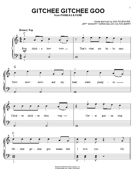 Learn to play Danny Jacob Gitchee Gitchee Goo sheet music for Easy Piano in minutes. Price: 6.9900$ Danny Jacob Gitchee Gitchee Goo sheet music notes and chords arranged for Easy Piano