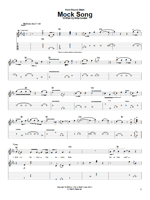 Phish Mock Song sheet music notes and chords arranged for Guitar Tab