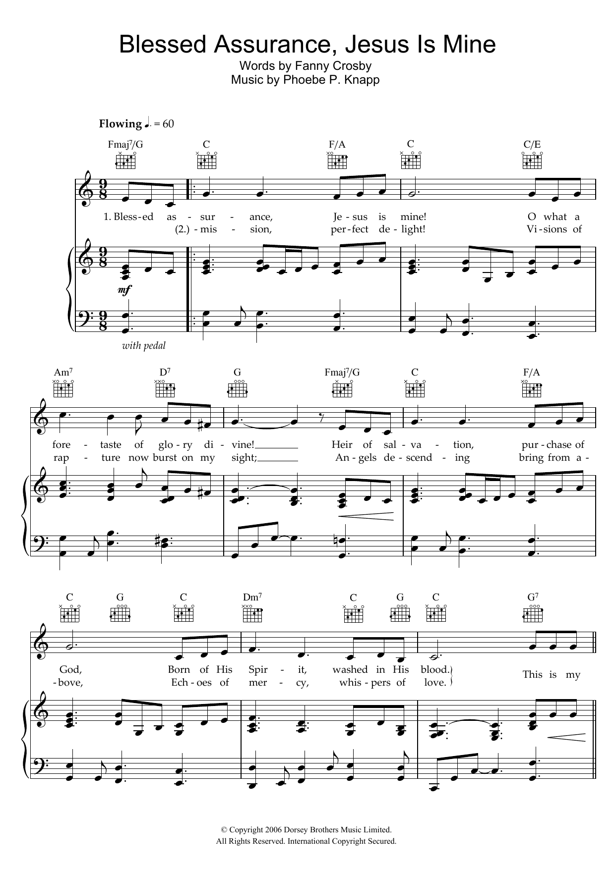 Phoebe P. Knapp Blessed Assurance, Jesus Is Mine sheet music notes and chords. Download Printable PDF.