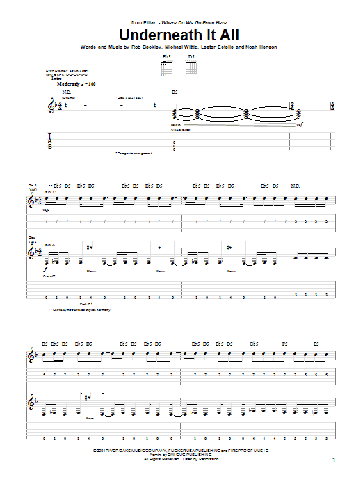 Learn to play Pillar Underneath It All sheet music for Guitar Tab in minutes. Price: 7.8900$ Pillar Underneath It All sheet music notes and chords arranged for Guitar Tab