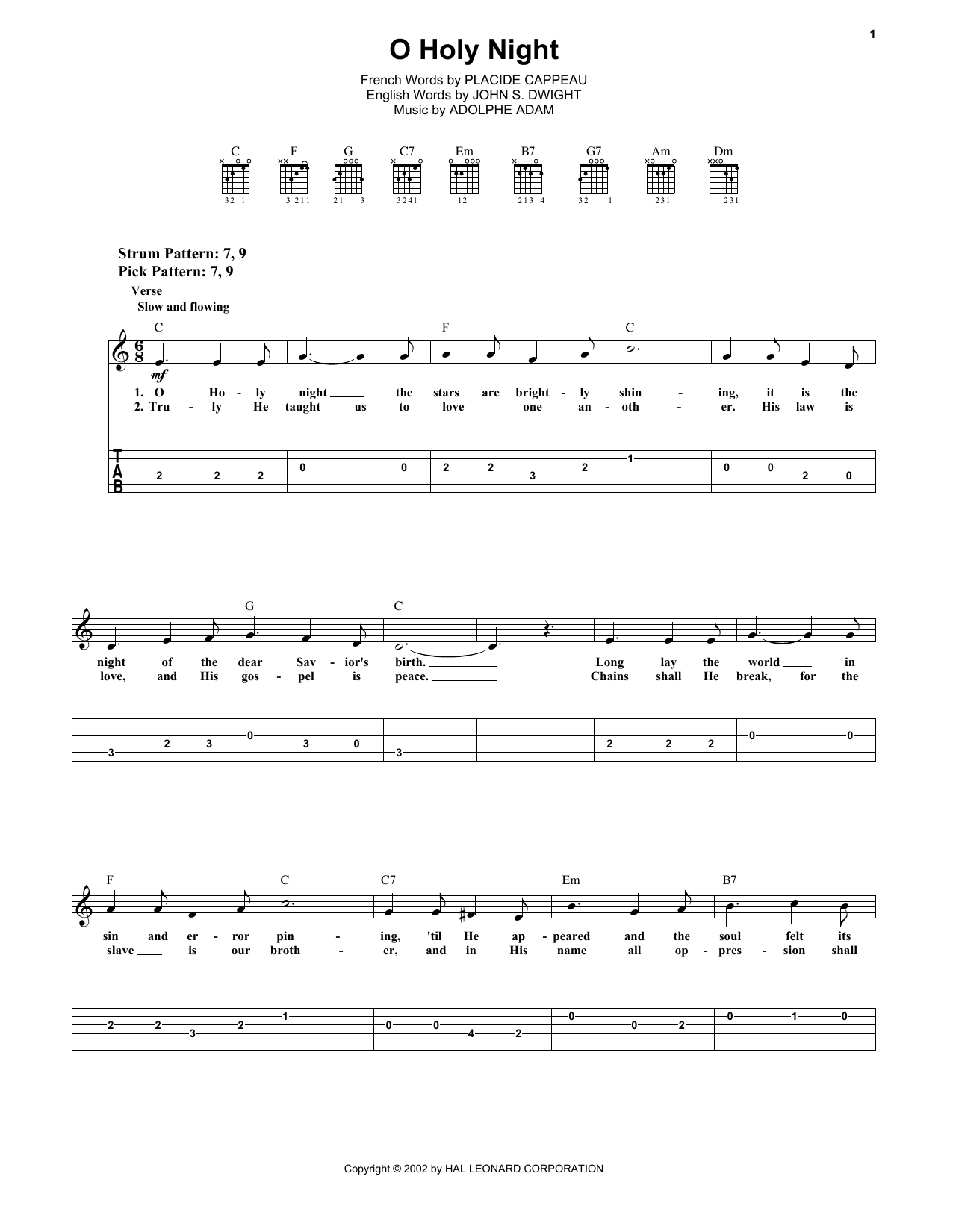 Adolphe Adam O Holy Night sheet music notes and chords. Download Printable PDF.