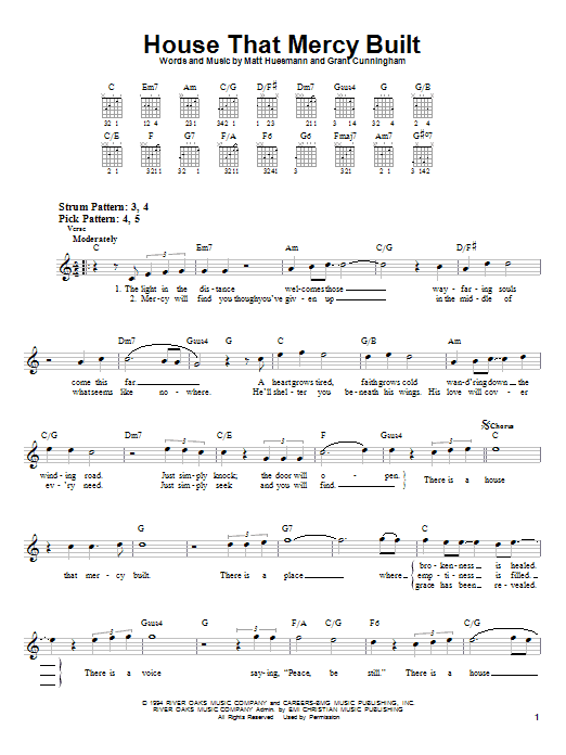 Point Of Grace House That Mercy Built sheet music notes and chords. Download Printable PDF.