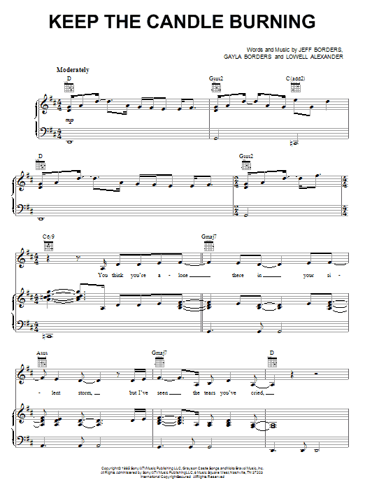 Learn to play Point Of Grace Keep The Candle Burning sheet music for Piano, Vocal & Guitar Chords (Right-Hand Melody) in minutes. Price: 7.8900$ Point Of Grace Keep The Candle Burning sheet music notes and chords arranged for Piano, Vocal & Guitar Chords (Right-Hand Melody)